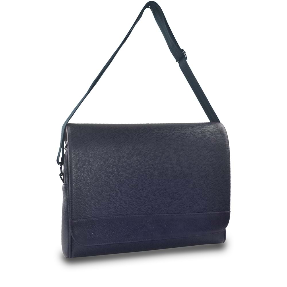Bagorama BOND Unisex Suni Deri 14 Postacı ve Evrak Çantası - Lacivert