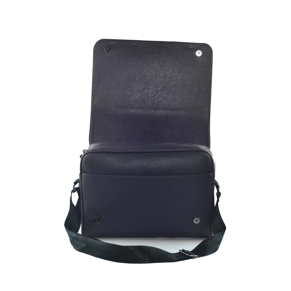 Bagorama BOND Unisex Suni Deri 14 Postacı ve Evrak Çantası - Lacivert