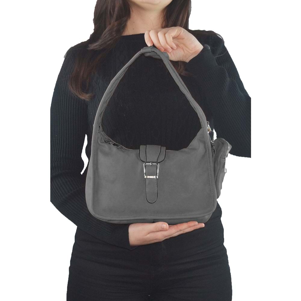 Bagorama POLA Kadın Baget Kol ve Onuz Çantası - Platin