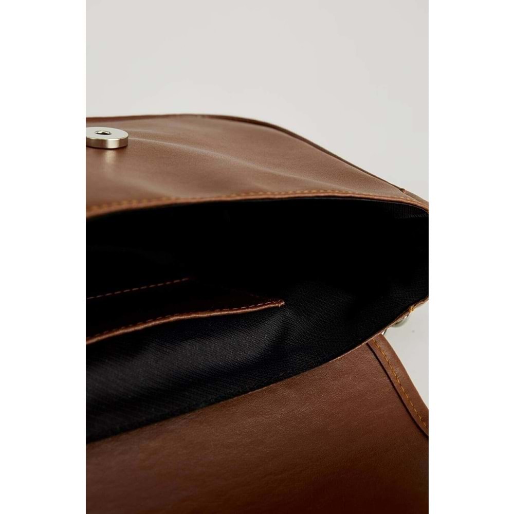 Bagorama GANA Kadın Suni Deri Küçük Cepli Omuz Çantası - Taba