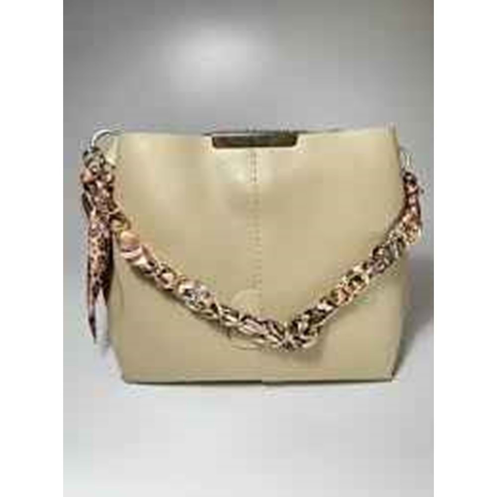 Bagorama STONE Kadın Suni Deri Fularlı Zincirli Omuz Çantası