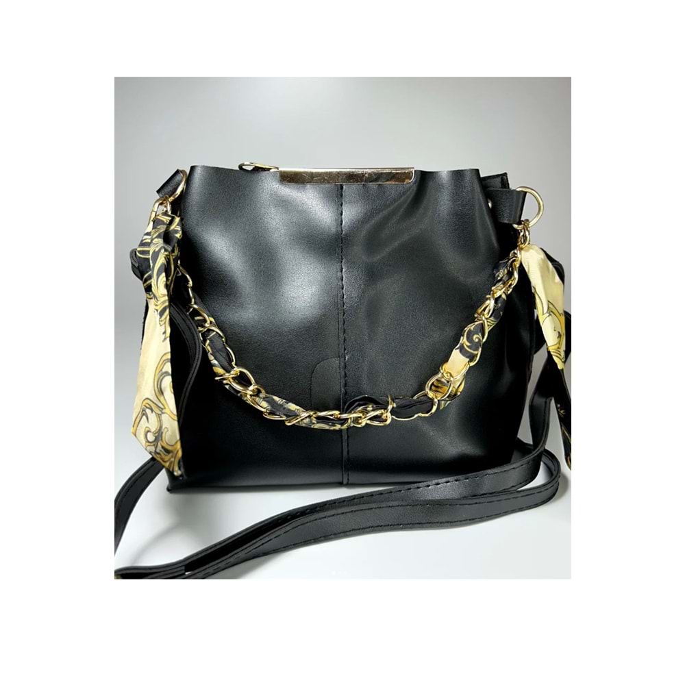 Bagorama STONE Kadın Suni Deri Fularlı Zincirli Omuz Çantası