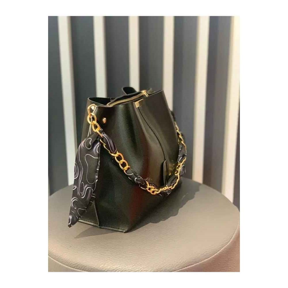 Bagorama STONE Kadın Suni Deri Fularlı Zincirli Omuz Çantası