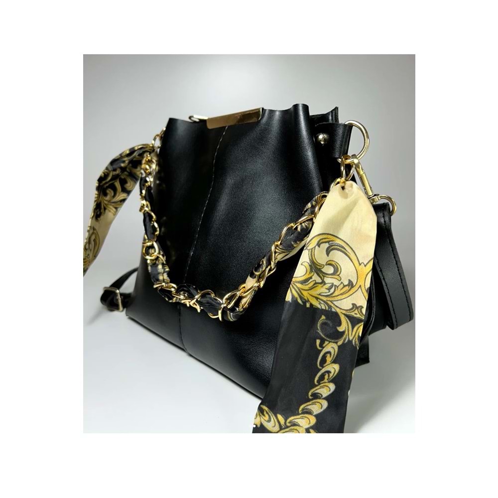 Bagorama STONE Kadın Suni Deri Fularlı Zincirli Omuz Çantası