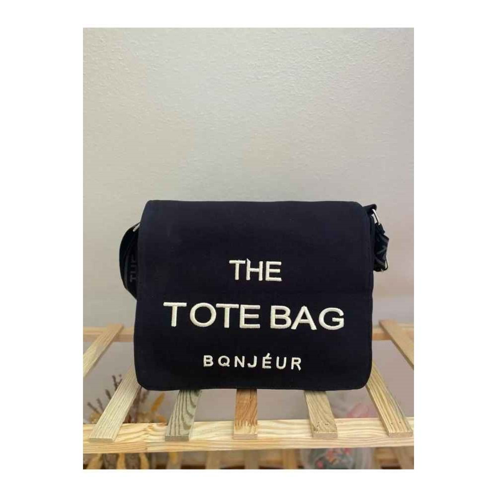 Bagorama TOPA Unisex Totebag Kanvas Kumaş Postacı Omuz Çantası - Siyah