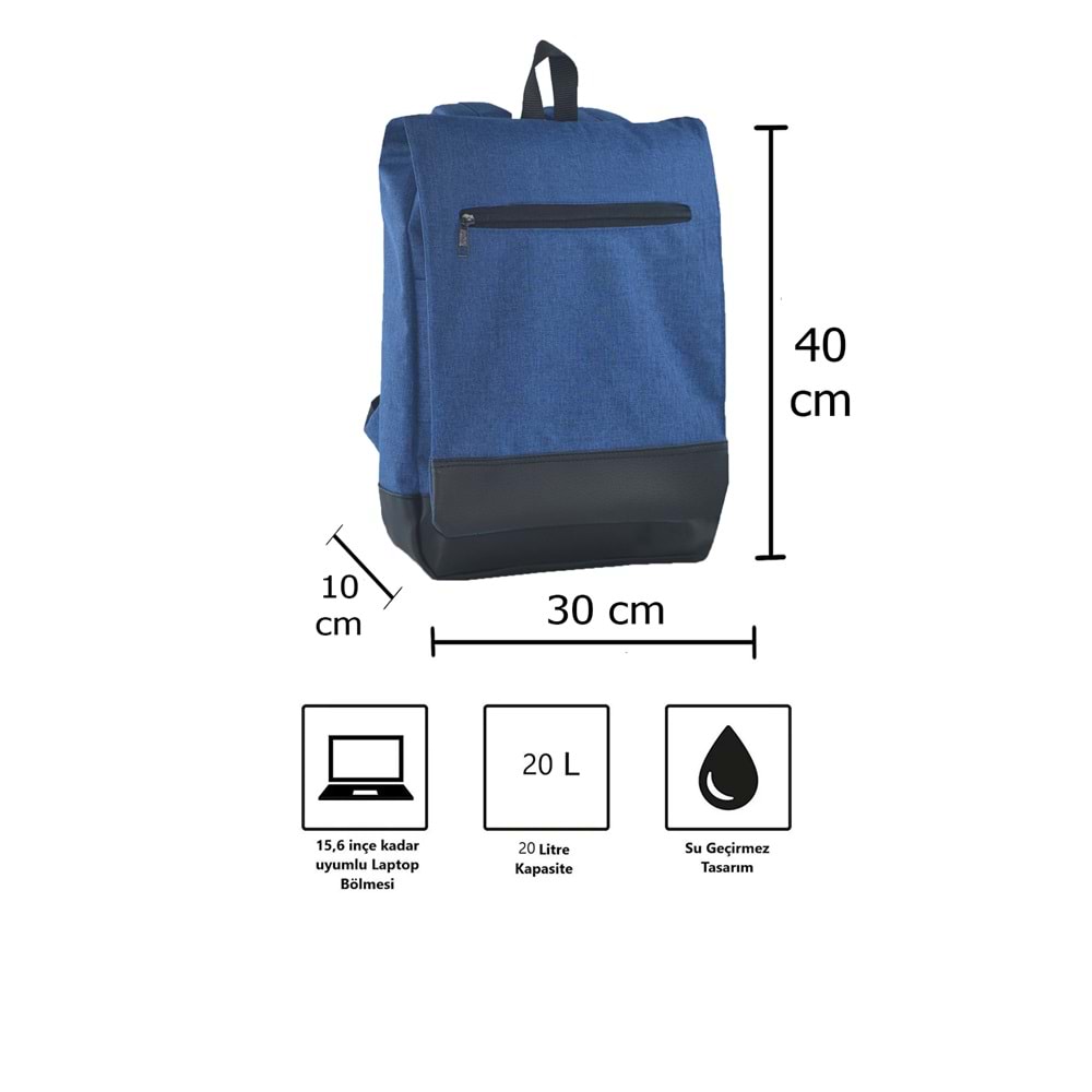 Bagorama WANT Unisex 15.6 Laptop / Tablet Uyumlu Kumaş Sırt Çantası