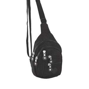 Bagorama ARGON Kadın Krinkıl Çapraz ve Göğüs Çantası - Siyah