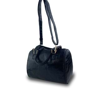 Bagorama OVAL Kadın Suni Deri Silindir El ve Kol Çantası - Siyah