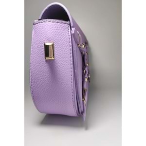 Bagorama MANC Kadın Suni Deri Kilit Askılı Ayarlanabilir Omuz Çantası - Lila