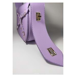 Bagorama MANC Kadın Suni Deri Kilit Askılı Ayarlanabilir Omuz Çantası - Lila