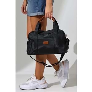 Bagorama TOTTS Kadın Buzi Kumaş Suya Dayanıklı Leke Tutmaz Çok Gözlü Omuz Çantası - Siyah