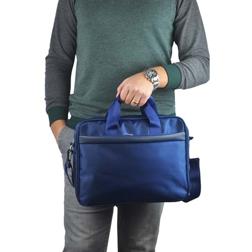 Bagorama BUSY Unisex Kumaş 15 Laptop ve Evrak Çantası - Lacivert