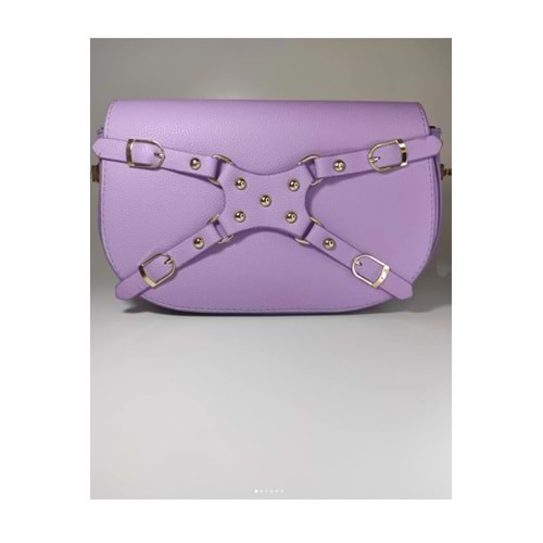 Bagorama MANC Kadın Suni Deri Kilit Askılı Ayarlanabilir Omuz Çantası - Lila