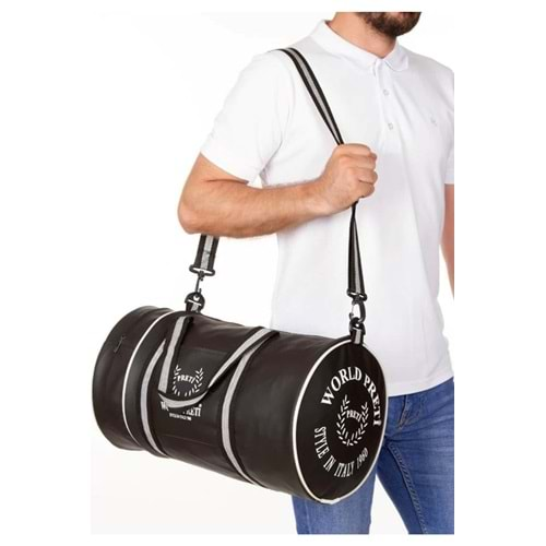 Bagorama CIRCLE Unisex Silindir Omuz Askılı Fitness El Ve Omuz Spor Çanta - Siyah