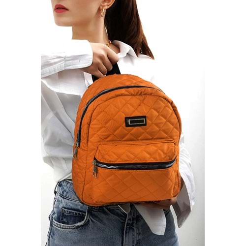 Bagorama BORJA Kadın Küçük Paraşüt Kumaş Kapitone Sırt Çantası - Hardal