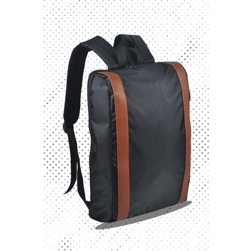 Bagorama OLIVER Unisex Laptop ve Okul Sırt Çantası - Siyah - Taba