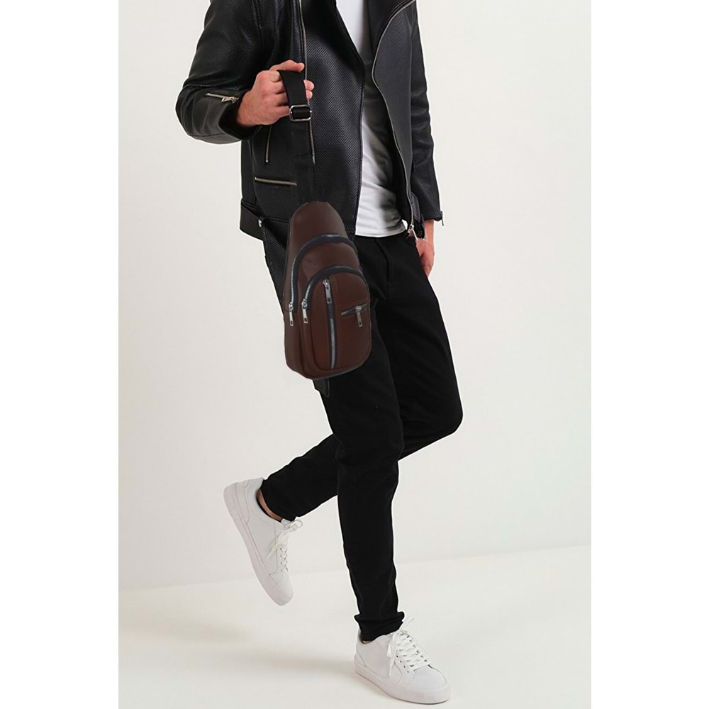 Bagorama SUOMY Unisex Deri Bodybag Sırt, Omuz, Çapraz Askılı Çanta