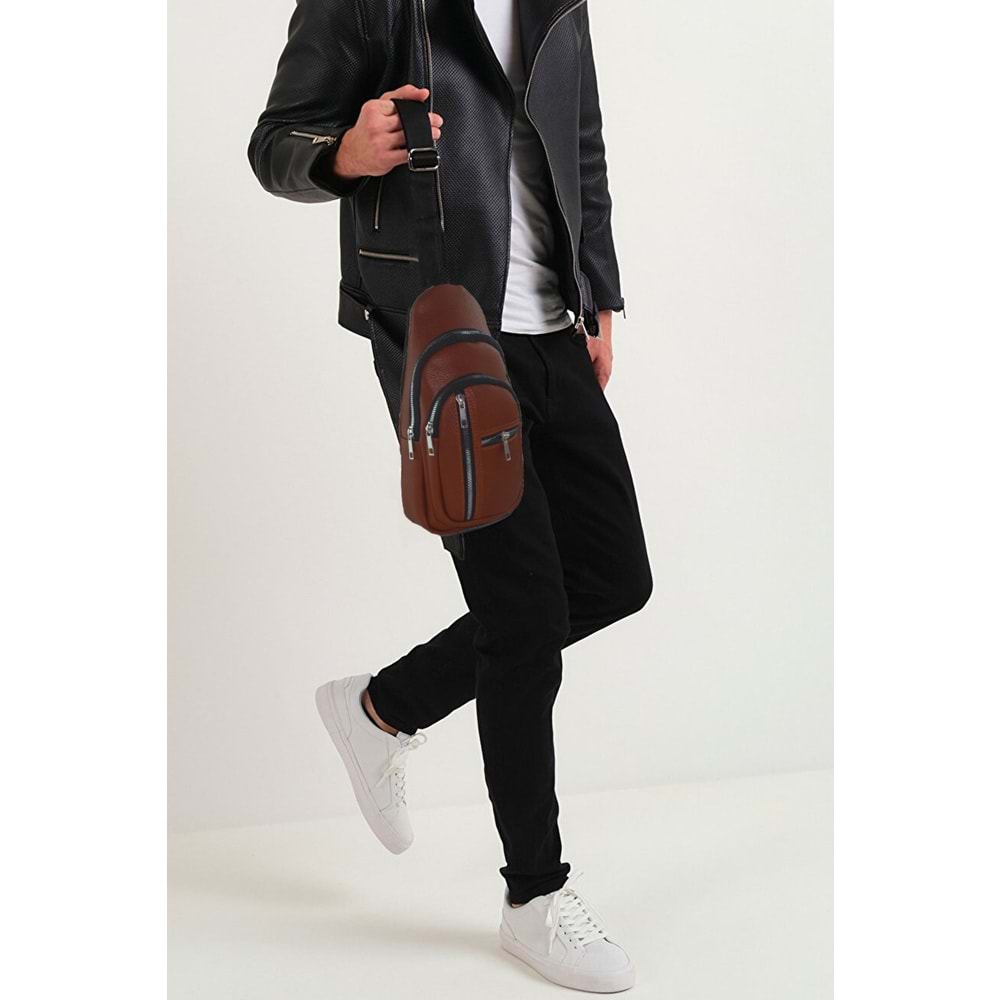 Bagorama SUOMY Unisex Deri Bodybag Sırt, Omuz, Çapraz Askılı Çanta
