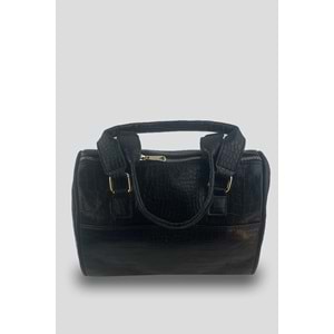 Bagorama OVAL Kadın Suni Deri Silindir El ve Kol Çantası - Siyah