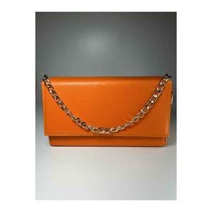 Bagorama CINDY Kadın Suni Deri Portföy Zincirli Çapraz Askılı Omuz Çantası - Turuncu