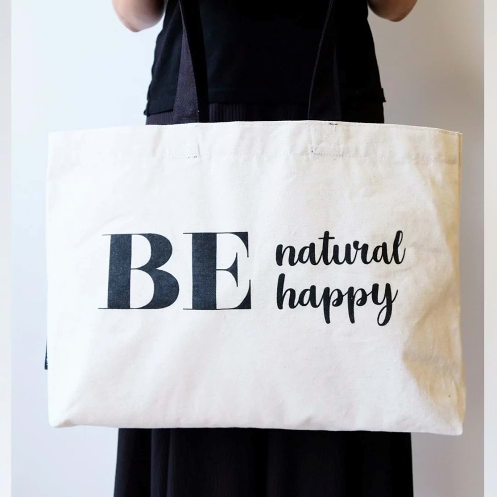 Bagorama NATURAL Kadın Keten Shopping Çıtçıtlı Omuz Çantası - Krem