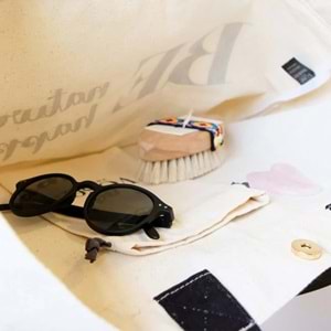 Bagorama NATURAL Kadın Keten Shopping Çıtçıtlı Omuz Çantası - Krem