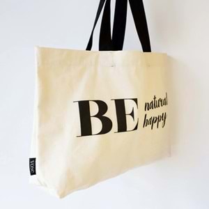 Bagorama NATURAL Kadın Keten Shopping Çıtçıtlı Omuz Çantası - Krem